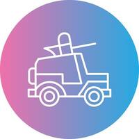 Jeep Line Gradient Circle Icon vector