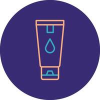 Hand Cream Line Two Color Circle Icon vector