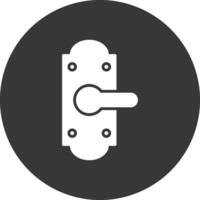 Door Lock Glyph Inverted Icon vector