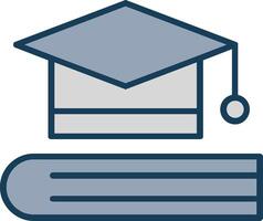 Graduation Line Filled Grey Icon vector