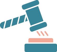 Gavel Glyph Two Color Icon vector