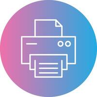 Printer Line Gradient Circle Icon vector