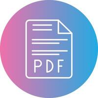 pdf línea degradado circulo icono vector