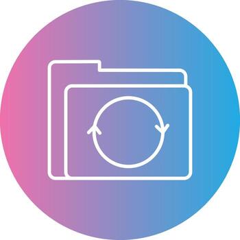 Folder Line Gradient Circle Icon vector