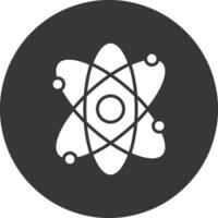 Atom Glyph Inverted Icon vector