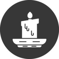 Candle Glyph Inverted Icon vector