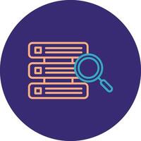 Database Line Two Color Circle Icon vector