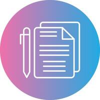 Contract Line Gradient Circle Icon vector