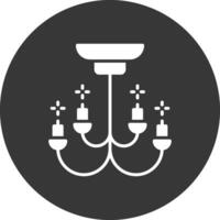 Chandelier Glyph Inverted Icon vector