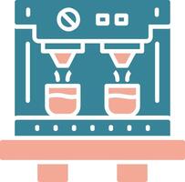 Coffee Machine Glyph Two Color Icon vector
