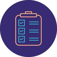 Check List Line Two Color Circle Icon vector