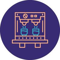 Coffee Machine Line Two Color Circle Icon vector