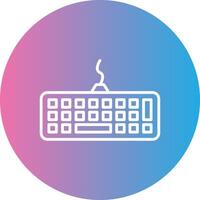 teclado línea degradado circulo icono vector