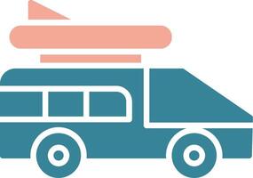 Camper Van Glyph Two Color Icon vector