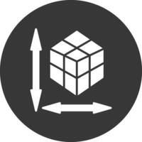 Rubik Glyph Inverted Icon vector