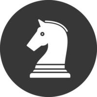 ajedrez glifo invertido icono vector