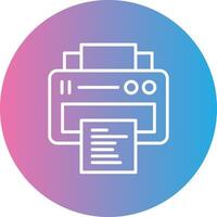 Printing Line Gradient Circle Icon vector