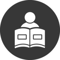 Reading Book Glyph Inverted Icon vector