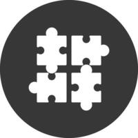 Jigsaw Glyph Inverted Icon vector