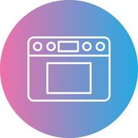 Oven Line Gradient Circle Icon vector