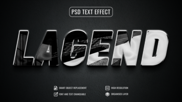 legend 3d text effect on dark background psd