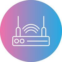 Router Device Line Gradient Circle Icon vector