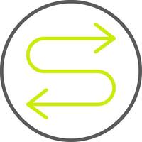 Zigzag Arrow Line Two Color Icon vector