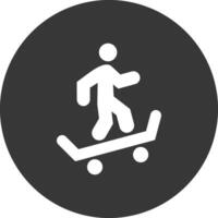 Skateboarding Glyph Inverted Icon vector