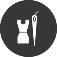 Dressmaking Glyph Inverted Icon vector
