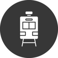 Train Glyph Inverted Icon vector