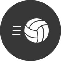 icono invertido del glifo de la pelota de voleibol vector