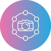 Camera Line Gradient Circle Icon vector