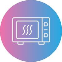 Microwave Line Gradient Circle Icon vector