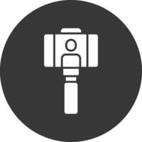 Selfies Glyph Inverted Icon vector