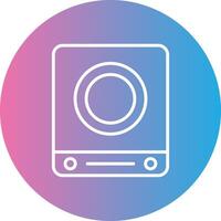 Induction Stove Line Gradient Circle Icon vector