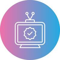 Television Line Gradient Circle Icon vector