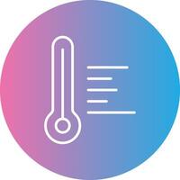 Temperature Hot Line Gradient Circle Icon vector