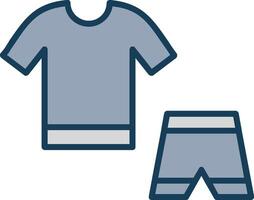 Workout Clothes Line Filled Grey Icon vector