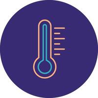 Thermometer Line Two Color Circle Icon vector