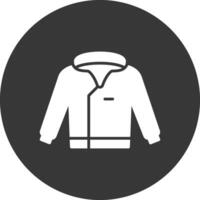 Saco glifo invertido icono vector