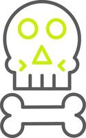 Skull Line Two Color Icon vector