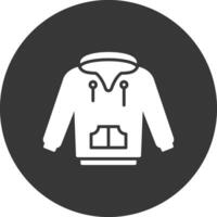 Hoodie Glyph Inverted Icon vector