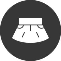 Skirt Glyph Inverted Icon vector