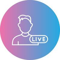 Man Line Gradient Circle Icon vector