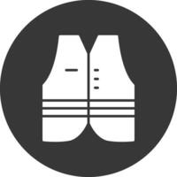 Vest Glyph Inverted Icon vector