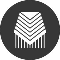 Poncho Glyph Inverted Icon vector