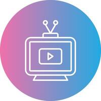 Television Line Gradient Circle Icon vector