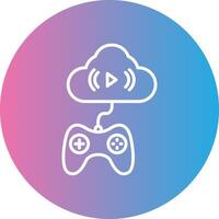 Cloud Line Gradient Circle Icon vector