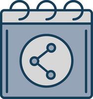 Shared Calender Line Filled Grey Icon vector