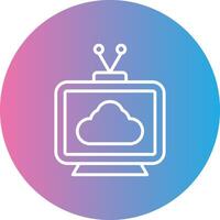 Television Line Gradient Circle Icon vector